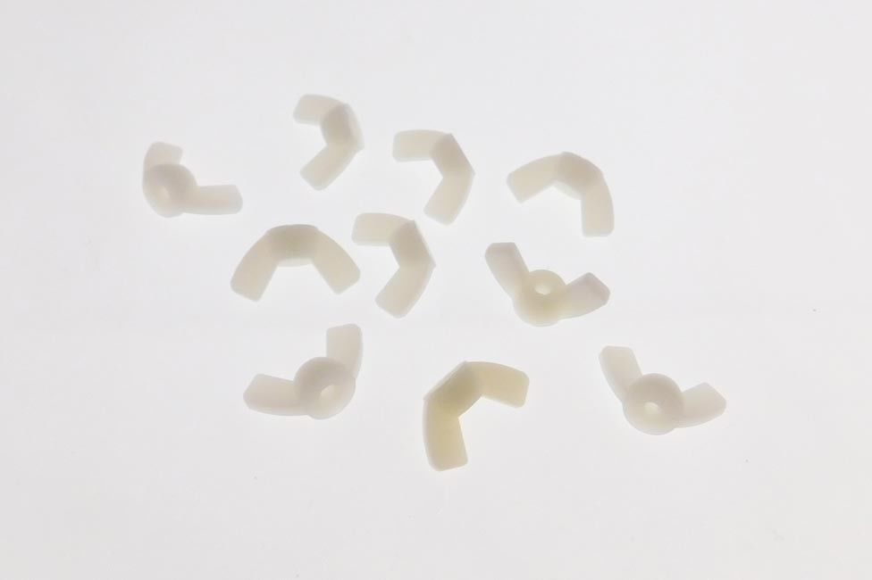 10 Pack 8-32 Nylon Wing Nuts - Off White(Natural Nylon Finish) WN8-32N