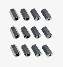 Load image into Gallery viewer, 12 Pack 3/8-16 to 1/4-20 x 1&quot; Long Reducer Coupling Nut with Zinc Plate 509899