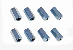 8 Pack 1/2-13 to 3/8-16 x 1 1/4" Long Reducer Coupling Nut - Zinc Plate 509900