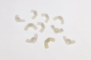 10 Pack 10-24 Nylon Wing Nuts - Off White(Natural Nylon Finish) WN10-24N