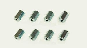 8 Pack 6-32 X 1/2" Long Hex Coupling Nut with Zinc Plate RC63212