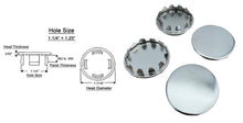 Load image into Gallery viewer, (4 PACK) Nickel Plated Metal / Steel Hole Plugs sizes from 1/8" to 2"