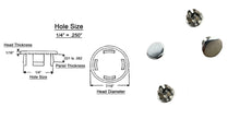 Load image into Gallery viewer, (4 PACK) Nickel Plated Metal / Steel Hole Plugs sizes from 1/8" to 2"