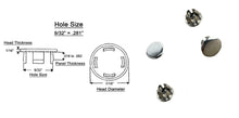 Load image into Gallery viewer, (4 PACK) Nickel Plated Metal / Steel Hole Plugs sizes from 1/8" to 2"