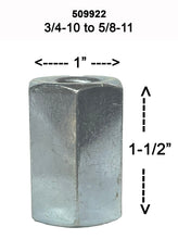 Load image into Gallery viewer, 4 Pack 3/4-10 to 5/8-11 x 1-1/2&quot; Long Reducer Coupling Nut - Zinc Plate 509922