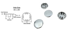 Load image into Gallery viewer, (4 PACK) Nickel Plated Metal / Steel Hole Plugs sizes from 1/8" to 2"