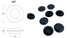Load image into Gallery viewer, 8 Pack Flexible Black Plastic Hole Plugs 1/4" to 1"