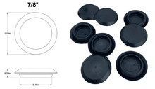 Load image into Gallery viewer, 8 Pack Flexible Black Plastic Hole Plugs 1/4" to 1"