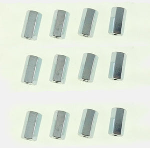 12 Pack 8-32 X 5/8" Long Hex Coupling Nut with Zinc Plate 547600