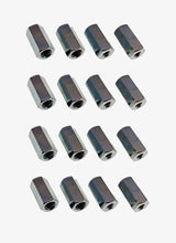 Load image into Gallery viewer, 16 Pack 3/8-16 to 1/4-20 x 1&quot; Long Reducer Coupling Nut with Zinc Plate 509899