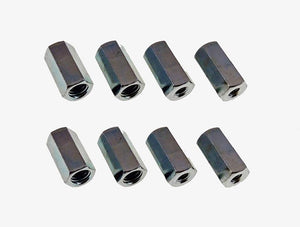 8 Pack 3/8-16 to 1/4-20 x 1" Long Reducer Coupling Nut with Zinc Plate 509899