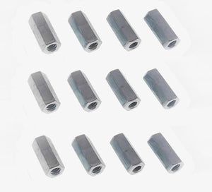 12 Pack 10-24 X 3/4" Long Hex Coupling Nut with Zinc Plate NCUP#10C000STLZN