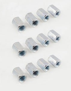 12 Pack 5/8-11 to 1/2-13 x 1 1/4" Long Reducer Coupling Nut - Zinc Plate 509911