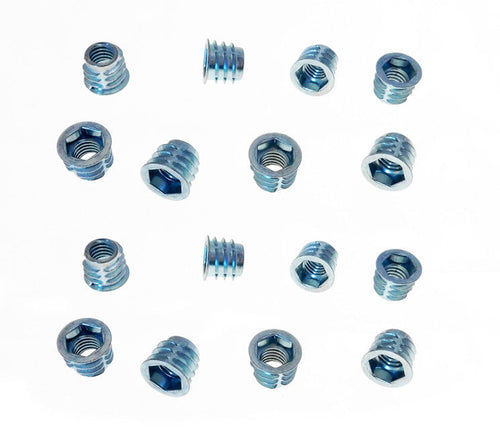 16 Pack 3/8-16 Wood Insert Nuts W/Flange - Hex Drive - 15/32