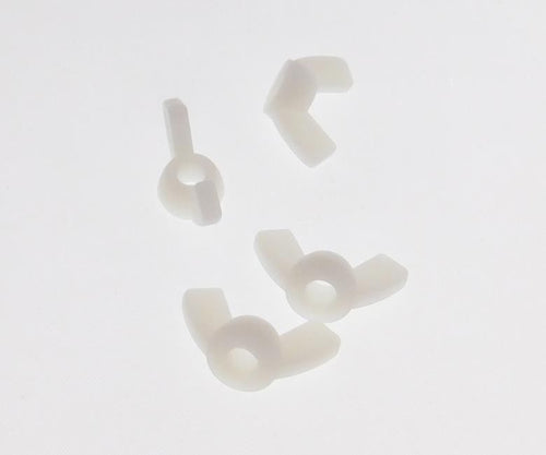 4 Pack M4 Nylon Wing Nuts - Off White(Natural Nylon Finish) NWN-M4-W