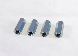 4 Pack 1/4-28 X 7/8" Long Fine Thread Hex Coupling Nut with Zinc Plate
