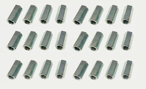 24 Pack 3/8-24 X 1-1/8" Long Fine Thread Hex Coupling Nut with Zinc Plate