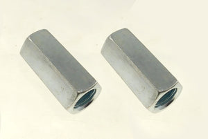 2 Pack 7/8-9, 2-1/2" Long Hex Coupling Nut with Zinc Plate NT132-8152