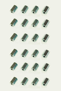 24 Pack 6-32 X 1/2" Long Hex Coupling Nut with Zinc Plate RC63212